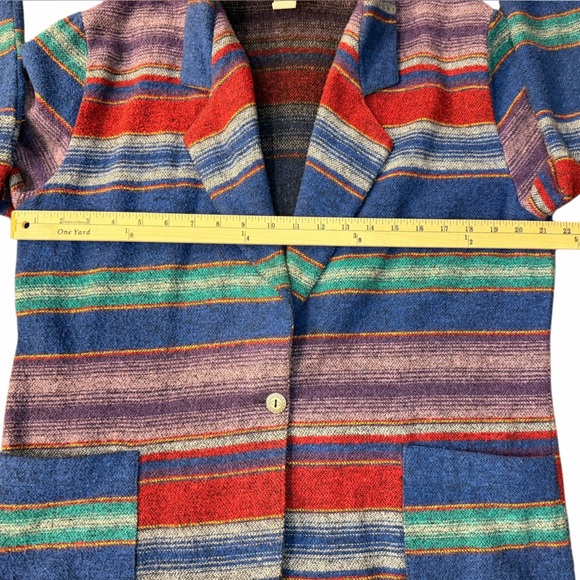 Vintage oversized blazer Colorful Striped - Picture 2 of 9